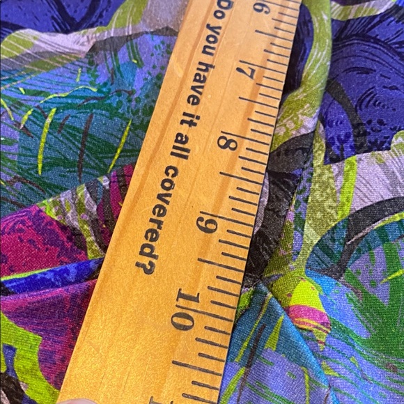 Soft Surroundings Leggings Purple Lime Green Tropical Floral Size SMALL - Picture 7 of 11